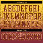Custom Name Number Pullover Hoodie Sports Sweatshirt - Personalized Gold Burgundy Fade Fashion Personalized Stitched Gold