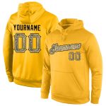 Custom Name Number Personalized Gold Camo Cream Hoodie Pullover Sweatshirt for Sports Team Personalized Stitched Gold Camo-Cream