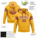 Custom Name and Number Football Pullover Hoodie, Stitched Gold Crimson-White Team Sweatshirt Personalized Stitched Gold Crimson-White