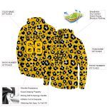 Custom Leopard Print Pullover Hoodie with Personalized Name & Number - Stitched Gold-Black 3D Pattern Sweatshirt Personalized