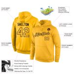 Custom Team Name Number Sports Hoodie Gold-Black Stitched Pullover Sweatshirt Personalized Stitched Gold Gold-Black Sports