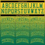 Custom Name and Number Stitched Sports Hoodie in Kelly Green Fade - Personalized Gold Pullover Sweatshirt Personalized Stitched