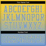 Custom Stitched Sports Hoodie with Name & Number - Gold Light Blue Fade Pullover Sweatshirt Personalized Stitched Gold Light