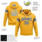 Custom Name and Number Football Hoodie - Personalized Light Blue Navy Stitched Pullover Sweatshirt Personalized Stitched