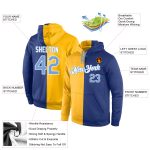 Custom Name Number Hoodie for Team - Personalized Light Blue Royal Stitched Pullover Sports Sweatshirt Personalized Stitched