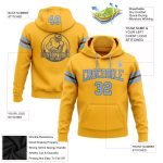 Custom Team Name Number Football Hoodie Sweatshirt Personalized Stitched Gold Light Blue Steel Gray Personalized Stitched