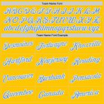 Custom Stitched Sports Hoodie Personalized Gold Light Blue-White Pullover Sweatshirt with Team Name and Number Personalized