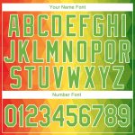 Custom Name and Number 3D Reggae Geometric Pullover Hoodie - Personalized Gold Neon Green Orange-White Sports Sweatshirt