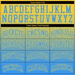 Custom Stitched Hoodie with Name and Number - Gold Powder Blue Fade Sports Pullover Sweatshirt for Team Fashion Personalized