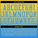 Custom Stitched Hoodie with Name and Number - Gold Powder Blue Fade Sports Pullover Sweatshirt for Team Fashion Personalized