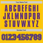 Custom Name Number Sports Hoodie Personalized Stitched Gold Purple Gray Pullover Sweatshirt Personalized Stitched Gold Purple-Gray
