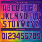 Custom Name Number Sports Hoodie Sweatshirt with Personalized Gold Purple-Pink 3D Abstract Rainbow Pattern Personalized Stitched