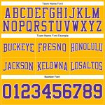 Custom Gold Purple White Football Hoodie with Personalized Name & Number - Stitched Pullover Sweatshirt Personalized Stitched