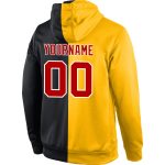 Custom Name Number Personalized Sports Hoodie Red Black Gold Split Pullover Sweatshirt Fashion Team Apparel Personalized