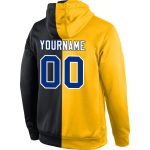 Custom Team Name Number Hoodie Sweatshirt - Personalized Black Gold Stitched Fashion Sports Pullover Personalized Stitched