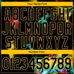 Custom Name and Number 3D Sports Hoodie Pullover Sweatshirt with Graffiti Pattern in Black and Gold Personalized Stitched