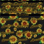 Custom Name Number Sports Hoodie Black Gold 3D Sunflowers Stitched Graffiti Pattern Pullover Sweatshirt Personalized Stitched