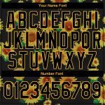 Custom Name Number Sports Hoodie Black Gold 3D Sunflowers Stitched Graffiti Pattern Pullover Sweatshirt Personalized Stitched