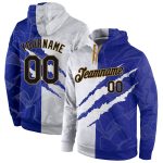 Customized 3D Black and Old Gold Graffiti Pullover Hoodie Sweatshirt for Men Personalized Stitched Graffiti Pattern Black-Old