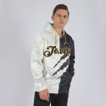 Custom Name and Number 3D Sports Hoodie - Black Old Gold Stitched Graffiti Pattern Pullover Sweatshirt Personalized Stitched