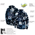 Custom Name & Number 3D Sports Hoodie Sweatshirt in Navy-Vegas Gold Personalized Stitched Graffiti Pattern Personalized Stitched