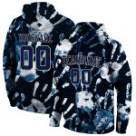 Custom Name & Number 3D Sports Hoodie Sweatshirt in Navy-Vegas Gold Personalized Stitched Graffiti Pattern Personalized Stitched