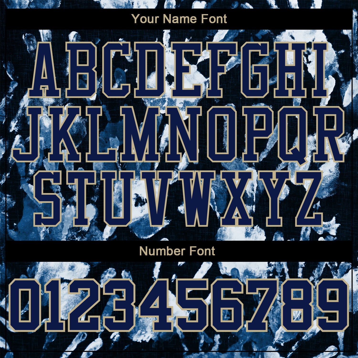Personalized Stitched Graffiti Pattern Navy-Vegas Gold 3D Sports Pullover Sweatshirt Hoodie Team Custom Name and Number Custom Name & Number 3D Sports Hoodie Sweatshirt in Navy-Vegas Gold Personalized Stitched Graffiti Pattern Personalized Stitched - Image 4