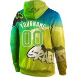 Neon Green-White 3D Personalized Graffiti Pattern Hoodie Pullover Sweatshirt Personalized Stitched Graffiti Pattern Neon