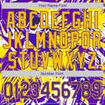 Custom Name and Number 3D Pullover Hoodie for Team - Personalized Purple-Gold Graffiti Pattern Sweatshirt Personalized Stitched