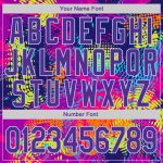Custom Name & Number 3D Sports Hoodie with Personalized Stitched Graffiti Pattern in Purple-Light Blue - Pullover Sweatshirt