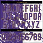 Personalized 3D Sports Hoodie with Custom Name & Number, Purple-Old Gold Stitched Graffiti Pattern Pullover Sweatshirt Personalized