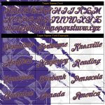 Personalized 3D Sports Hoodie with Custom Name & Number, Purple-Old Gold Stitched Graffiti Pattern Pullover Sweatshirt Personalized