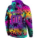 Custom Name Number 3D Sports Hoodie Pullover Sweatshirt in Purple-Pink Graffiti Pattern - Personalized Stitched Design Personalized