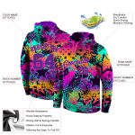 Custom Name Number 3D Sports Hoodie Pullover Sweatshirt in Purple-Pink Graffiti Pattern - Personalized Stitched Design Personalized