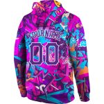 Custom Name and Number 3D Sports Hoodie with Personalized Stitched Graffiti Pattern in Purple and White - Sweatshirt Personalized