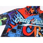 Custom Name and Number Hoodie - 3D Sports Sweatshirt with Personalized Stitched Graffiti Pattern in White-Aqua Personalized