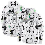 Personalized 3D Panda Hoodie Sweatshirt - Stitched White-Black Graffiti Pattern Pullover Personalized Stitched Graffiti Pattern