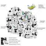 Personalized 3D Panda Hoodie Sweatshirt - Stitched White-Black Graffiti Pattern Pullover Personalized Stitched Graffiti Pattern