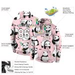 Custom 3D Panda Hoodie with Personalized Name and Number - Stitched Graffiti Pattern White-Black Pullover Sweatshirt Personalized