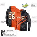 Custom Name Number Hoodie - 3D Stitched Graffiti Pattern in White-Old Gold Pullover Sweatshirt for Sports Team Personalized