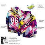 Custom Name and Number 3D Sports Hoodie Personalized Stitched Graffiti Pattern White-Red Pullover Sweatshirt Personalized