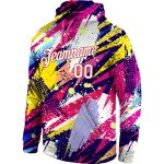 Custom Name and Number 3D Sports Hoodie Personalized Stitched Graffiti Pattern White-Red Pullover Sweatshirt Personalized
