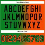 Custom Sports Hoodie with Personalized Name & Number - Grass Green Orange-Black Gradient Pullover Sweatshirt Personalized
