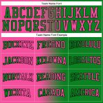 Custom Name and Number Pullover Hoodie for Sports, Stitched Grass Green Pink-Black Gradient Fashion Sweatshirt Personalized
