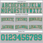 Custom Name and Number Football Hoodie Sweatshirt in Gray Aqua-Orange - Personalized Stitched Team Apparel Personalized Stitched