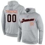 Custom Name Number Sports Hoodie Pullover Sweatshirt Gray Black Crimson Personalized Team Apparel Personalized Stitched Gray