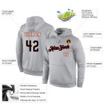 Custom Name Number Sports Hoodie Pullover Sweatshirt Gray Black Crimson Personalized Team Apparel Personalized Stitched Gray