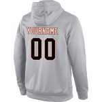 Custom Name Number Sports Hoodie Pullover Sweatshirt Gray Black Crimson Personalized Team Apparel Personalized Stitched Gray