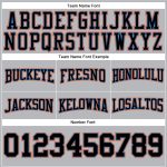 Custom Team Name Number Football Pullover Hoodie Sweatshirt Gray Black Electric Blue Orange Stitched Design Personalized