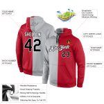 Custom Team Name Number Gray Black Red Sports Hoodie Pullover Sweatshirt Personalized Stitched Fashion Personalized Stitched